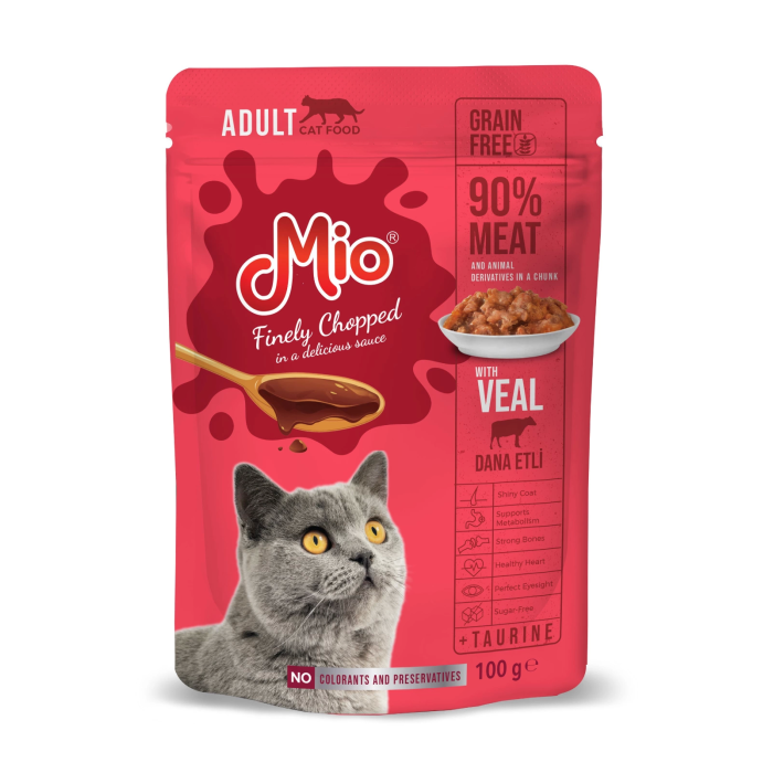 MİO YAŞ KEDİ MAMASI 100 GR DANA ETLİ