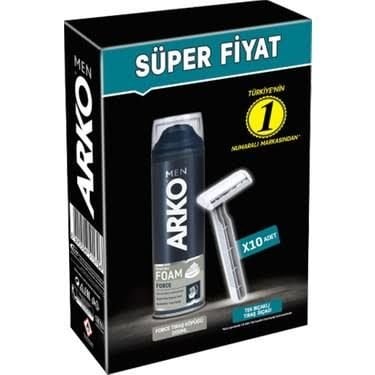 ARKO MEN TIRAŞ KÖPÜĞÜ FOAM FORCE 200 ML+ BICAK 10