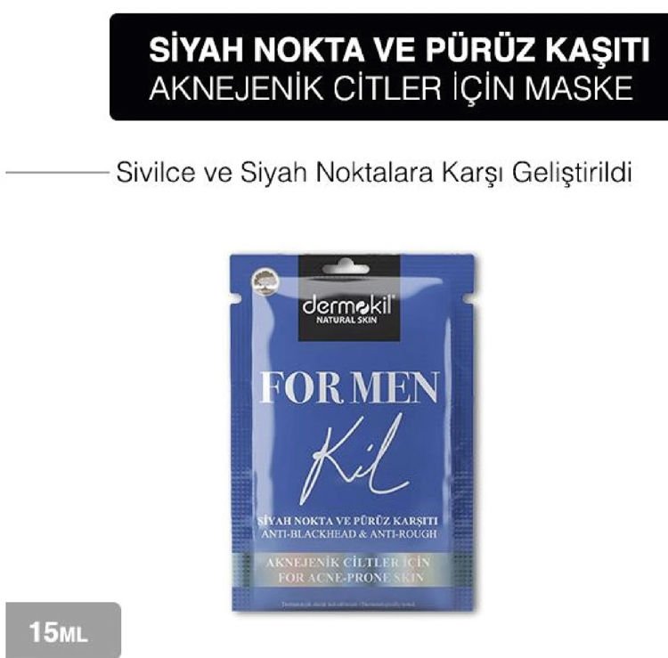 DERMOKİL FOR MEN YÜZ MASKESİ 15 ML SİYAH NOKTA