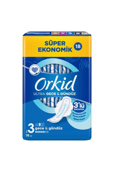 ORKİD ULTRA SÜPER EKONOMİK GECE 3 NUMARA 18 ADET