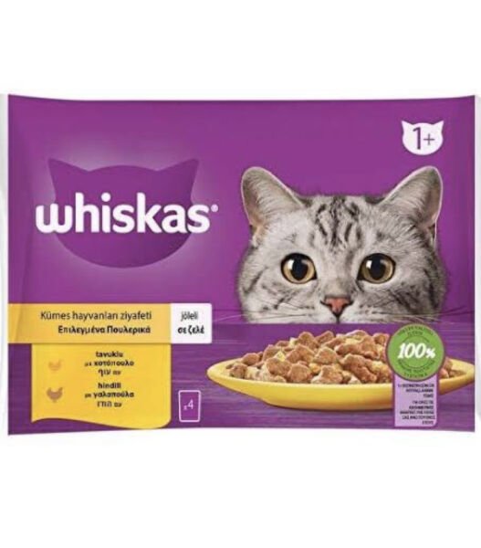 WHİSKAS YAŞ KEDİ MAMASI 4X85 GR SIĞIR TAVUK