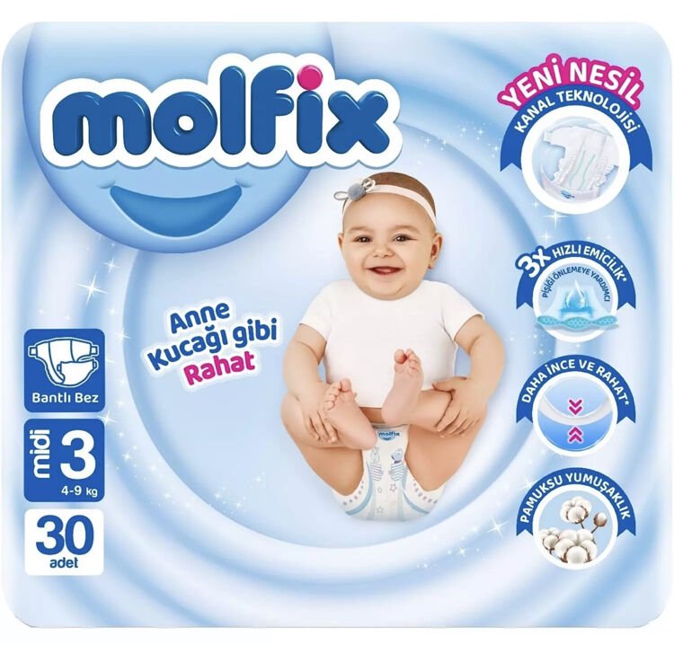 MOLFİX BEZ NO:3 (4-9 KG) 30 ADET