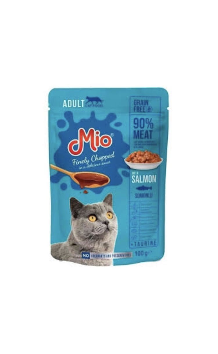 MİO YAŞ KEDİ MAMASI 100 GR SOMONLU