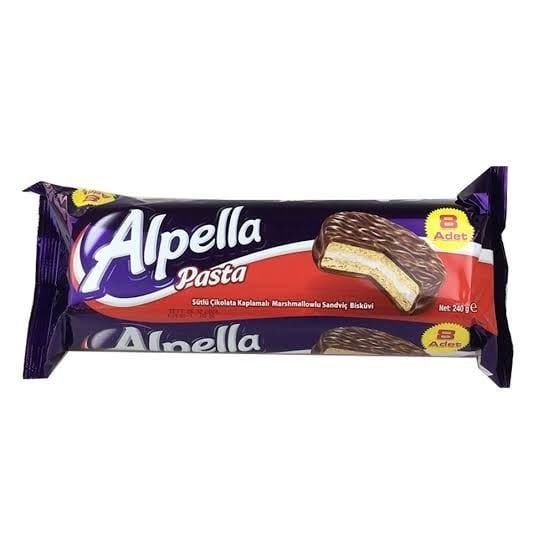 ALPELLA SÜTLÜ ÇİKOLATAKAPLI PASTA 240 GR 8 ADET