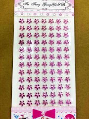 Kristal Taş Çiçek Pembe Sticker Yapışkanlı 84 Adet