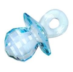 Kristal Akrilik Mavi Emzik 12 Adet Orta Boy 2 x 3 Cm  Konsept Hediyelik Süsleme Bebek Şekeri
