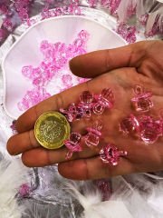 Kristal Akrilik Pembe Emzik 12 Adet Orta Boy 2 x 3 Cm  Konsept Hediyelik Süsleme Bebek Şekeri