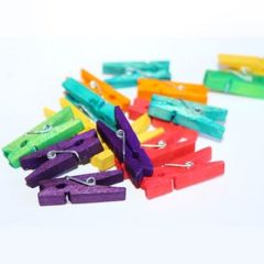 Karışık Renk Ahşap Minik Renkli Mandal Fotoğraf Asmalık Dekoratif Kağıt Tutucu Mini Mandal 100 Adet