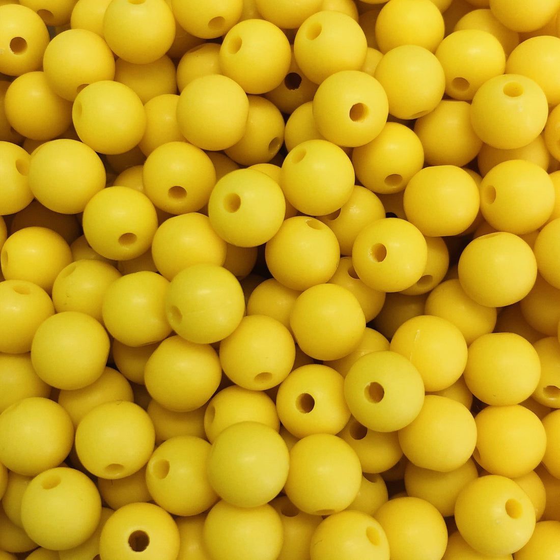 10mm Akrilik Top Boncuk Delikli Sarı Rengi 100 Adet