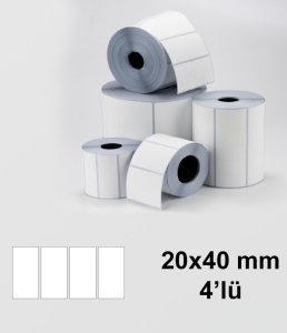 Tanex 20x40 mm Eco Termal Etiket 4'lü 25mm Çap 4000'li