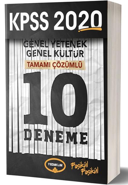 KPSS Lisans Deneme Sınavı 10'lu 2020- Yediiklim Yayınları