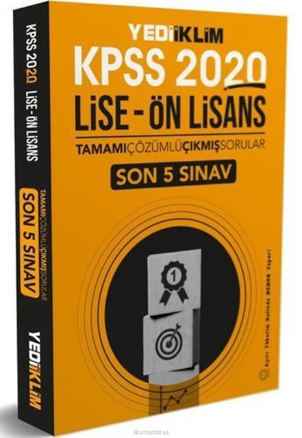 KPSS Lise Önlisans Son 5 Yıl Çıkmış Sorular Tamamı Çözümlü-Yediiklim Yayınları