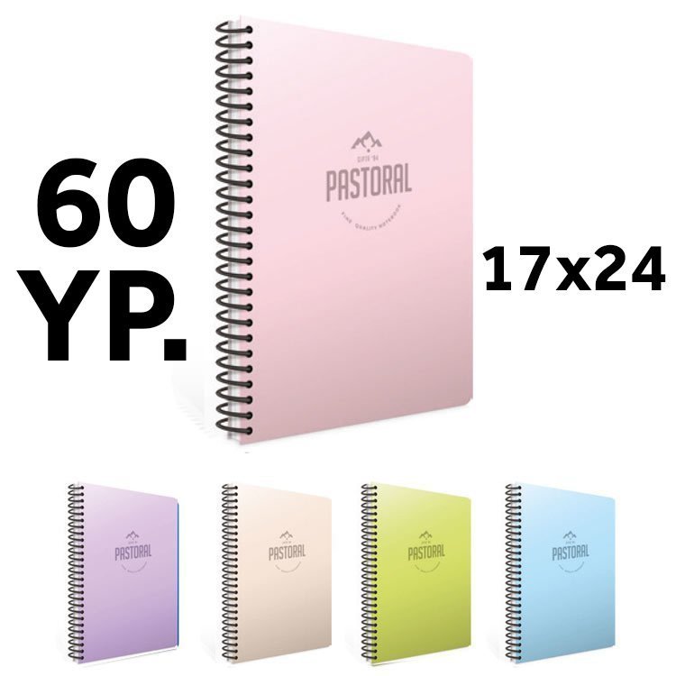 Gıpta Pastoral 17x24 60 yp Çizgili Spiralli Pp Kapak Defter