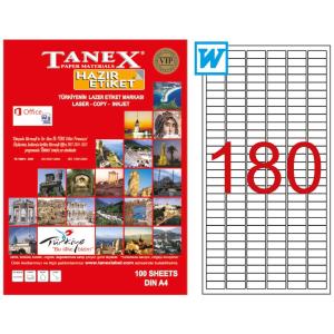 Tanex A4 Lazer Etiket TW-2060 30x9 mm 100'lü Paket