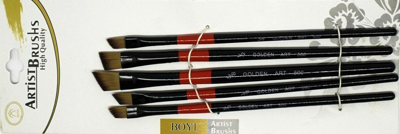 Rich Golden Art 500 Seri Yan Kesik 5'Li Set Fırça