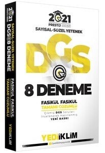 Yediiklim Yayınları 2021 Prestij Serisi DGS Tamamı Çözümlü 8 Fasikül Deneme