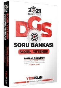2021 Prestij Serisi DGS Sözel Yetenek Tamamı Çözümlü Soru Bankası-Yediiklim Yayınları