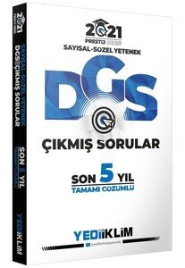 Yediiklim Yayınları 2021 Prestij Serisi DGS Tamamı Çözümlü Son 5 Yıl Çıkmış Sorular