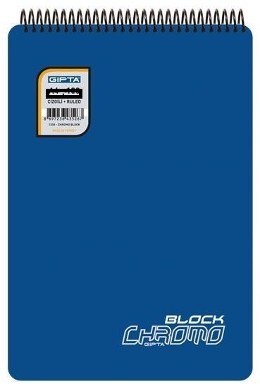 Gıpta Chromo A5 80 yp Çizgili Spiralli Pp Kapak Bloknot