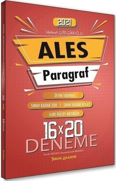 Tercih Akademi 2021 ALES Paragraf 16x20 Deneme