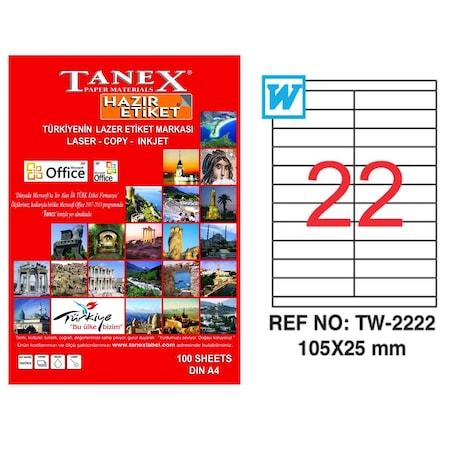 Tanex A4 Lazer Etiket TW-2222 105x25 mm 100'lü Paket
