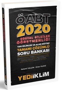 Yediiklim Yayınları 2020 KPSS ÖABT Sosyal Bilgiler Öğretmenliği Yan Bilimler ve Alan Eğitimi Tamamı Çözümlü Soru Bankası