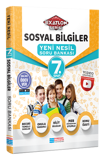 Evrensel İletişim 7.Sınıf Exatlon Serisi Sosyal Bilgiler Video Çözümlü Soru Bankası Evrensel İletişim Yayınları