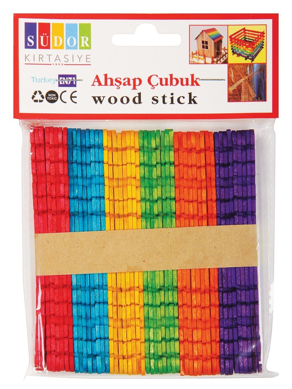 Südor Ahşap Çubuk Geçmeli Renkli