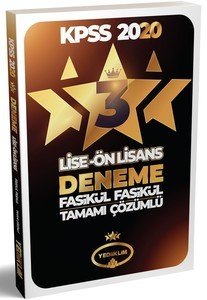 Yediiklim Yayınları 2020 KPSS Lise Önlisans Tamamı Çözümlü 3 Yıldız 3 Fasikül Deneme