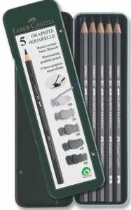 Faber Castell Graphite Aquarelle Dereceli Resim Kalemi Seti 5'li Metal Kutu (HB,2B,4B,6B,8B)