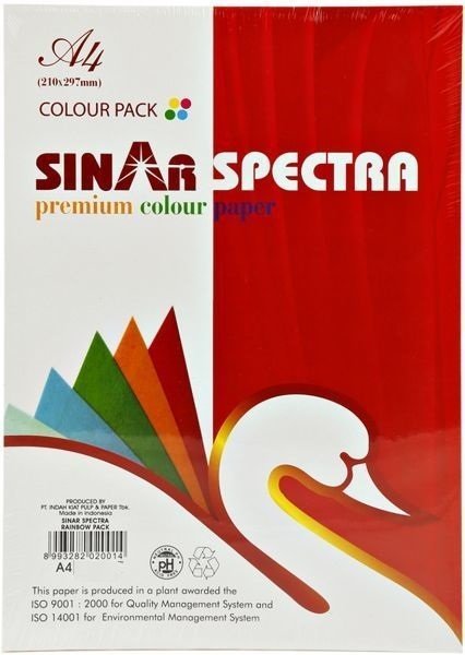 Sınar A4 Fosforlu Renkli Fotokopi Kağıdı 75gr. 100'lü (5 Renk Karışık)