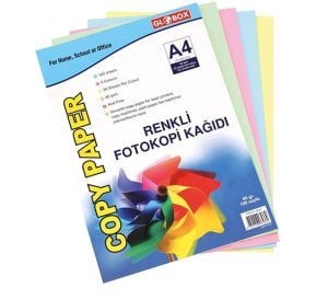 Globox Renkli Fotokopi Kağıdı 100'lü 5 Renk Karışık