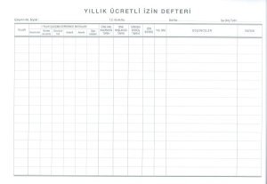 Bayındır Yıllık Ücretli İzin Defteri 96 Yaprak 20x28 cm