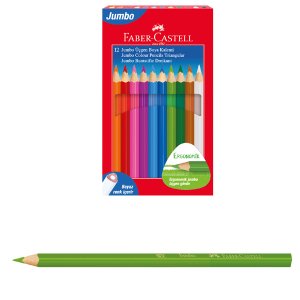 Faber Castell Jumbo Üçgen Kuru Boya Kalemi Beyaz 12 Renk