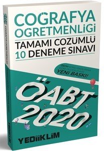 Yediiklim Yayınları 2020 KPSS ÖABT Coğrafya  Öğretmenliği Tamamı Çözümlü 10 Deneme Sınavı