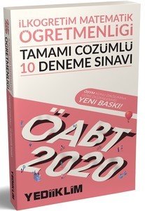 Yediiklim Yayınları 2020 KPSS ÖABT İlköğretim Matematik Öğretmenliği Tamamı Çözümlü 10 Deneme Sınavı