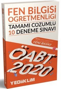 Yediiklim Yayınları 2020 KPSS ÖABT Fen Bilgisi Öğretmenliği Tamamı Çözümlü 10 Deneme Sınavı