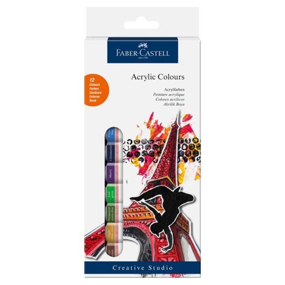 Faber Castell Akrilik Boya 12 ml 12 Renk Tüp