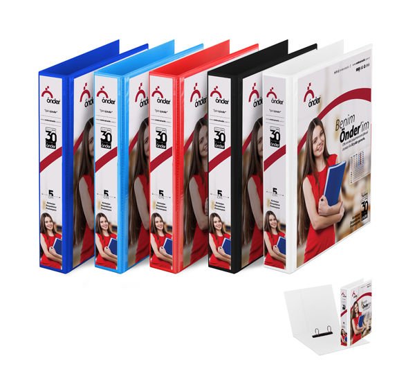 Önder 2005 A4 Firma Tanıtım Klasörü 5 cm 2D Halkalı Kırmızı