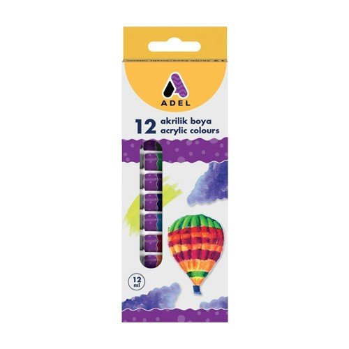 Adel Akrilik Boya Tüp 12 ml 12 Renk