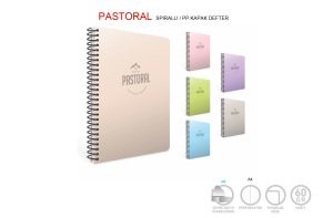 Gıpta Pastoral A4 120 yp Kareli Spiralli Pp Kapak Defter