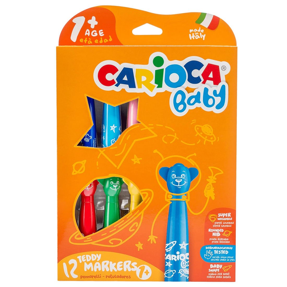 Carioca Keçeli Boya Kalemi Teddy Jumbo Bebek Süper Yıkanabilir 12 Li