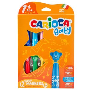 Carioca Keçeli Boya Kalemi Teddy Jumbo Bebek Süper Yıkanabilir 12 Li