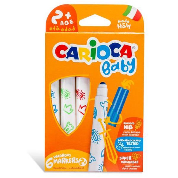 Carioca Keçeli Boya Kalemi Jumbo Bebek Süper Yık. 6 LI
