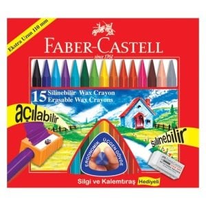 Faber Castell Silinebilir Mum Boya 15 Renk