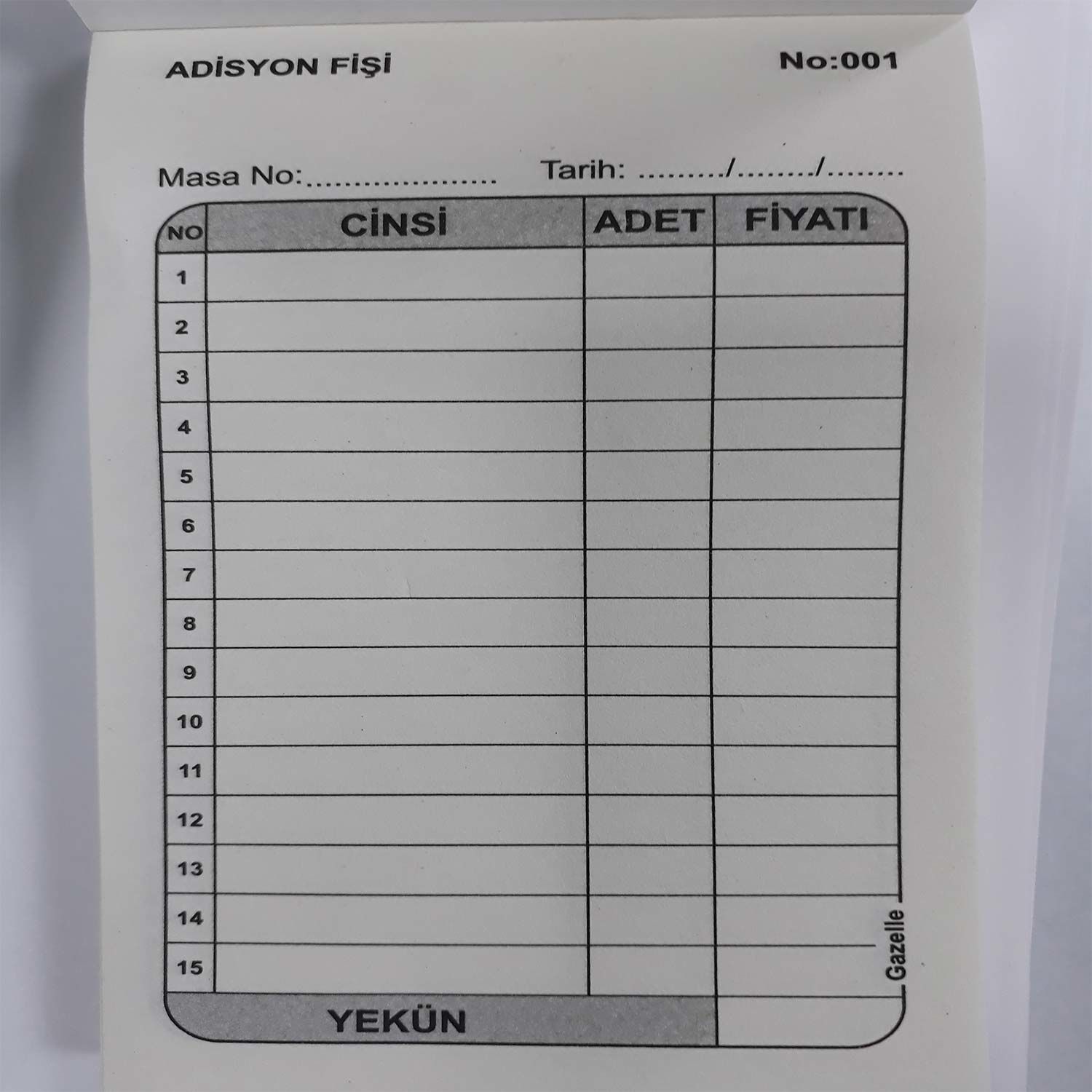 Adisyon Fişi Küçük