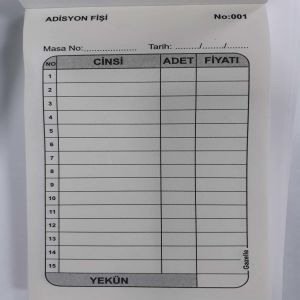 Adisyon Fişi Küçük
