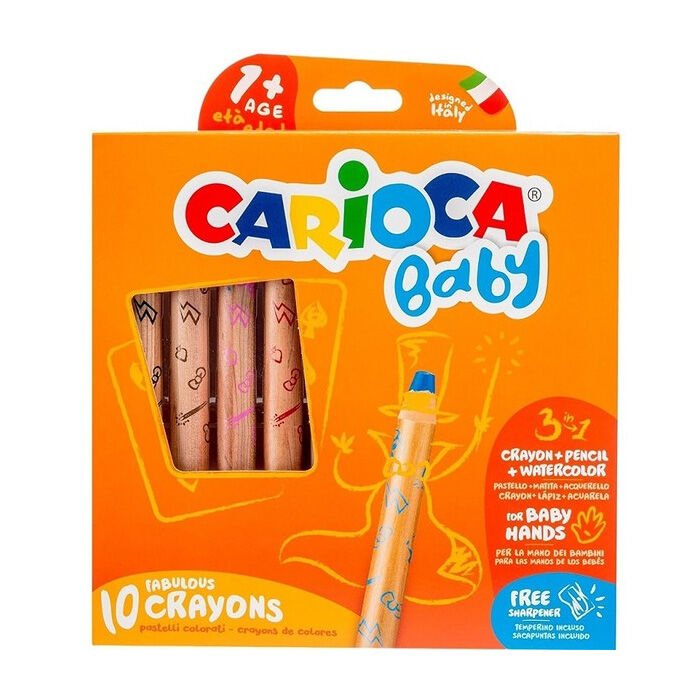 Carioca Jumbo Bebek Ahşap Göv. Boya Kal. 3 In 1 10 Lu
