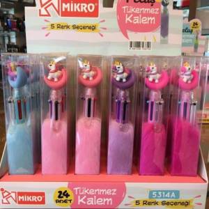 Mikro 6 Renk Tükenmez Kalem Unicorn - Peluş