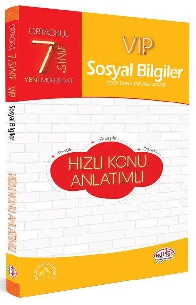 Editör Yayınları 7. Sınıf Sosyal Bilgiler VIP Hızlı Konu Anlatımlı